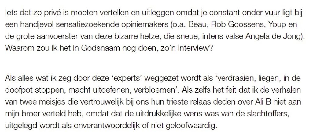 Waarom ik hoop dat Rob Goossens en Angela de Jong hun kijkcijfers iets minder belangrijk gaan vinden…